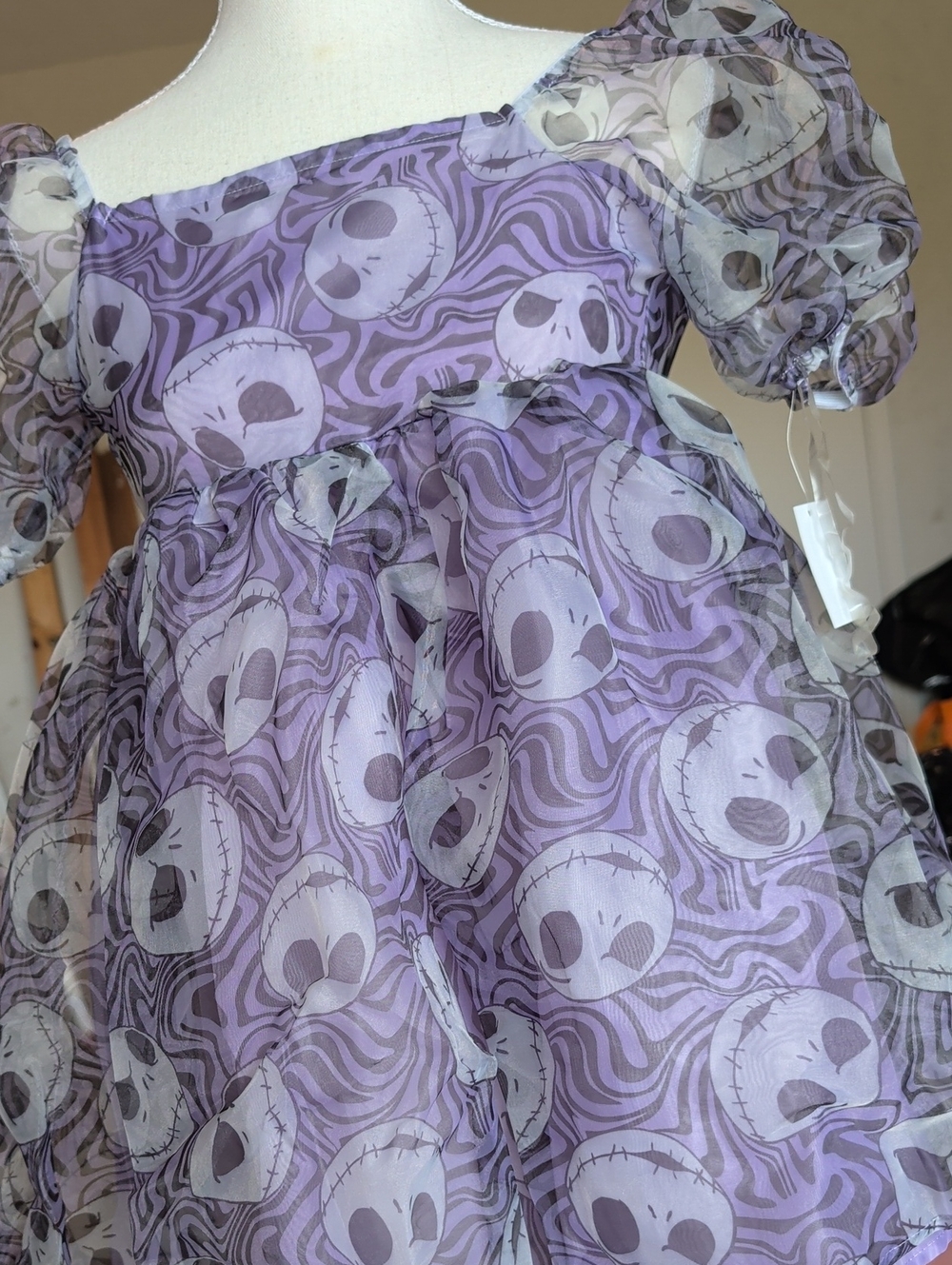 Purple Jack Skellington Print Dress